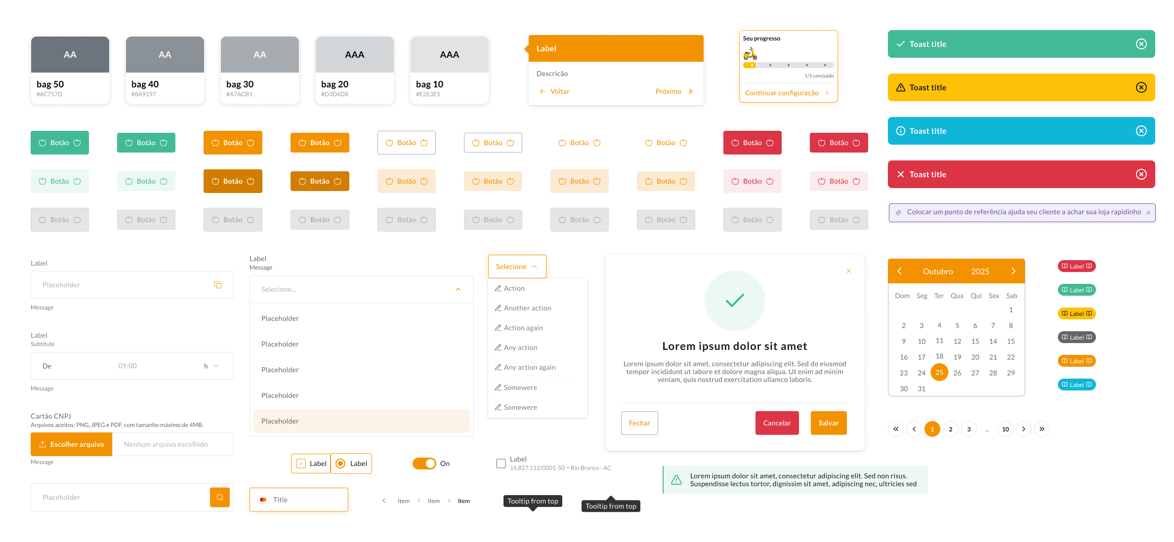 e.delivery Portal B2B Desktop: Foco em hierarquia clara de informação, organização de layouts mais complexos, componentes voltados para produtividade (tabelas, filtros, formulários)